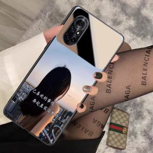 Huawei Nova12 Nova8pro Nova11 Nova9se Nova13 Glass Hard Shell Womens Makeup Mirror Full Cover Anti-Fall Simple Life Minimalist Ins Fashionable Phone Case