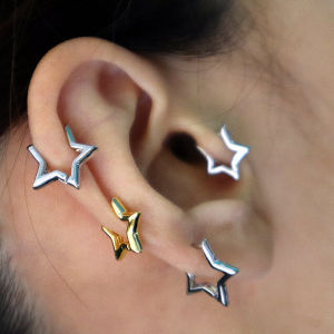 XINGX Earrings 2023 New Arrival Niche Design Mini Pentagram Ear Bone Ring Graceful Earrings Korean Style Cold Style