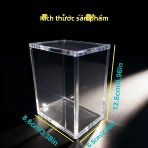 Hộp Trưng Bày Acrylic 5mm Xếp Chồng Được Dành Cho Hộp Booster Hoặc Hộp Elite Trainer Có Khóa Từ Trong Suốt Chọn Kích Thước Theo Ý Thích