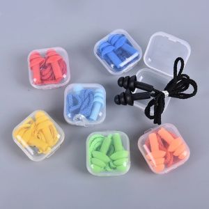 1 Pairs Noise Canceling Ear Plugs With Box Soft Reusable Corded Ear Plugs Waterproof Noise Reduction Earplugs Sleeping Noise Reduction Earplugs