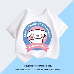 Bandai | Cute Jade Cassia Dog Childrens T-shirt Big Eared Dog Foreign Style Summer New Cotton Versatile Half Sleeve Parent-child Outfit