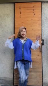 Joya Knit Vest Kancing - Rompi Rajut Korea Wanita Kancing