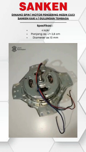 Dinamo Spin Pengering Mesin Cuci Sanken 4 kaki | Gulungan Tembaga