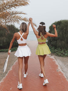 2023 Phụ Nữ Quần Vợt Thể Thao Dresses Yoga chạy thoáng khí Đàn Hồi Tập Thể Dục Bộ đồ mặc ngoài trời Set Tracksuit đồ thể thao tập gym Chặt Chẽ