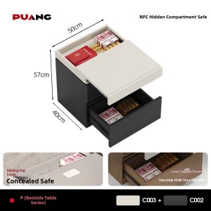 Puang | Smart Hidden Compartment Bedside Table Solid Wood Storage