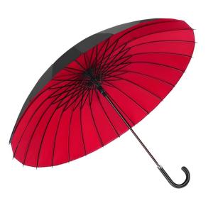 Extra Large Automatic 24 Rib Long Handle Windproof Straight Stick Umbrella for Men Business Double Sunshade Waterproof