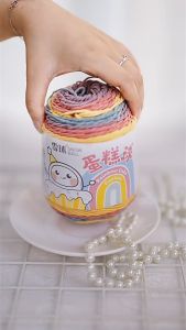 HandMadee สายรุ้ง5เส้นเค้กลูกทำด้วยผ้าขนสัตว์ DIY ตุ๊กตาทอมือหมอนผ้าห่มกระเป๋าผ้าพันคอผ้าฝ้ายวัสดุด้าย