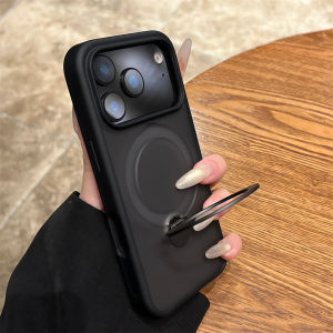 Matte Rotate Holder TPU Case For iPhone 17 Air 16 15 14 13 12 Pro Max For Magsafe Wireless Magnetic Shockproof Hard Bumper Cover