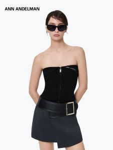 ANN ANDELMAN | New Design Zipper Halter Slim Cardigan