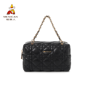 Commute Friendly Womens Crossbody Bag Leather Chain Handle Square Shape Fashionable Satchel Handbag by Rizao Ren