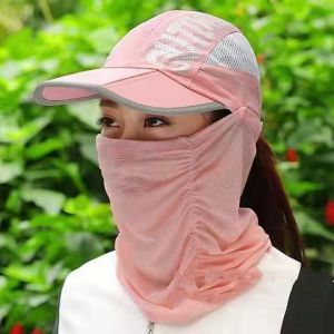 205 หมวกกีฬาหมวกกันUV สามารถใส่-ถอดผ้า กลุมหน้า พับเก็บสะดวก พกพาง่าย หมวกกันแดดคลุมหน้า