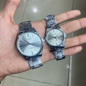 Jam Tangan Couple Pasangan 2025 Pria Wanita Alba Elegan Mewah Rantai Stainless Bisa Satuan Free Batrai Bakureh Watch