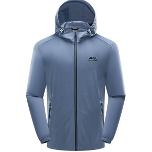 จี๊ป | เสื้อแจ็คเก็ตกันแดดเบาสบายสำหรับผู้ชาย เสื้อคลุมกันลมระบายอากาศได้ดี กันแดด UPF50+ แห้งเร็ว ผ้าไนลอน ฤดูใบไม้ผลิ ฤดูใบไม้ร่วง ฤดูร้อน