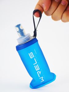 WRELS Outdoor Running Folding Silicone Water Bottle Cycling Drinking Cup with Bite Valve Portable Sport Water Bag for Hiking
