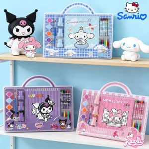 Sanrio | /Cute Pet Coloring Stationery Set High Beauty Hello Kitty Melody Kuromi Coloring Drawing Book Childrens Graffiti Book Childrens