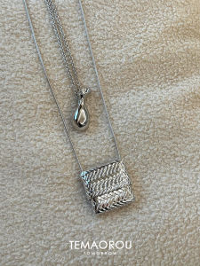 สร้อยคอจี้ติดผมยาว 3 ชิ้น เครื่องประดับแฟชั่นสำหรับผู้หญิง สีเงิน กระเป๋าขนาดเล็ก จี้ติดผม เครื่องประดับสุนัขจิ้งจอก