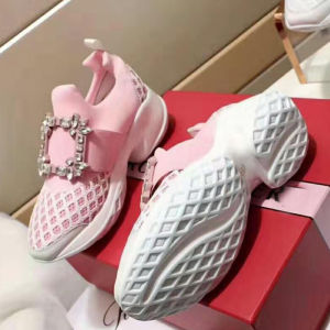 Loafer Style Mesh Breathable Sport Shoes with Square Buckle Thick Bottom Heightening Womens Casual Dad Shoes by Luqi