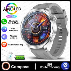 2026 New Watch 4 PRO Smartwatch 1.85 Inch AMOLED HD Screen Watch Screen Always Display Time GPS Sports Waterproof Smart Watch