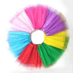 Adorned with sparkling star and moon patches this sweet short tutu skirt features dreamy candy - hued mesh.