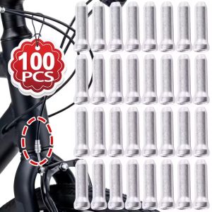 100pcs Bike Cable End Fitting Aluminum Alloy Cable End Caps Bicycle Brake Derailleur Shifter Caps Crimps Tips Cycling Parts
