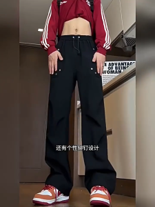 Jeep Spirit Thickened loose Pants Winter Men Warm Adjustable Trouser Leg In Black Sports