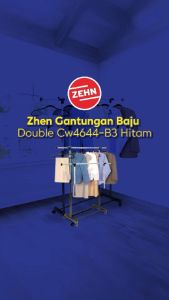 Zehn Gantungan Baju Double  Cw4644-B3 Hitam