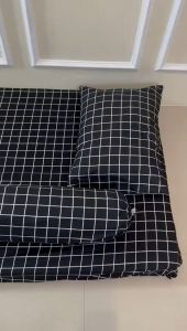 Sprei Kotak Hitam Aesthetic no.3 (120x200) no.4 (90x200) Katun Halus