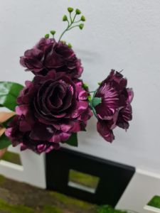 5 kepala bunga rose artificial shining flowers