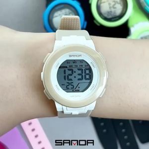 Sanda | SANDA new 6383 multifunctional color light watch for high school students sports mens and womens electronic watches 2026