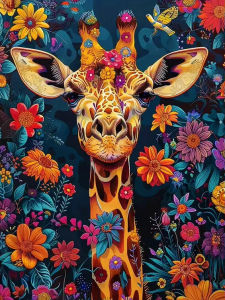 500/1000/1200/2000PCS Jigsaw Puzzle Giraffe Animal Portrait With Daisy Art For Adults Great Weekend And Family Fun Gift