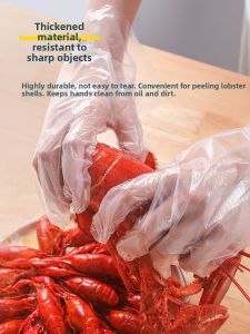 MRUN | Thickened Disposable Gloves Transparent PE Food Grade