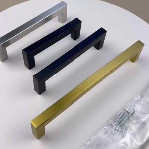 4PCS Stainless Steel Small Pull Handle Hollow Square Black Wardrobe Door Handle Cabinet Door Handle Stainless Steel Pull Handle