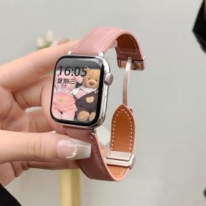 Uhada Apple Watch Band Mens Womens Sports Leather Litchi Pattern S10 Band Creative Autumn Winter High Quality Watch Strap