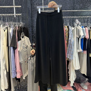 High Waist Straight Leg Pants Summer Thin Pure Color Wide Leg Casual Trousers Korean Style Commute Wind Ladies Pants