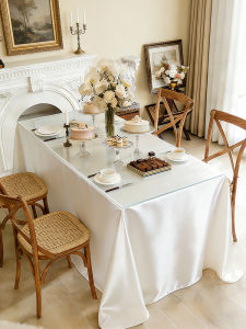 anfeng | Custom Luxury White Satin Tablecloth Rectangular