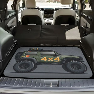 VIKAMA Off-Road Trunk Mat—Dirt-Resistant Non-Slip Universal Fit Rear Trunk Protector and Interior Decorative Mat