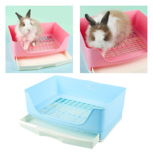 Fenteer 2 Layers Rabbit Cage Litter Box Potty Trainer for Guinea Pig Small Pet