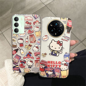 New Casing Realme C75x C75 Realme 14X 14 Pro+ 13+ 13 Pro+ Plus 5G 4G Ins Cute Cartoon Jigsaw Puzzle Illustration Hello Kitty Phone Case Anti-fall Silicone Soft Cover 2025