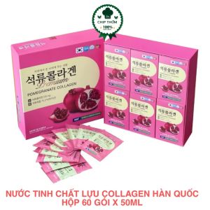 Tinh Chất Lựu Collagen Hàn Quốc Pomegranate Collagen Premium - Hộp 60 gói x 50ml