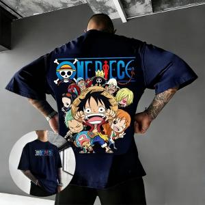 Bandai | One Piece Luffy Anime Graphic T Shirt Men Women 2026 Summer Cotton Short Sleeve Tee Casual Streetwear Oversized Crewneck Tops