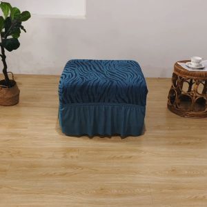 Footstool Cover Ottoman Cover Rectangle/Square Footstool Protector Stretch Fabric Sofa Stool Cover Elastic Footstool Cover Removable Slipcover Furniture Protector