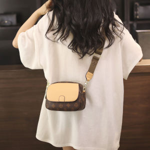 Color Block Mini Shoulder Bag Womens Fashionable Versatile Wide Strap Crossbody Bag Luxury Sensation Casual Daily Use