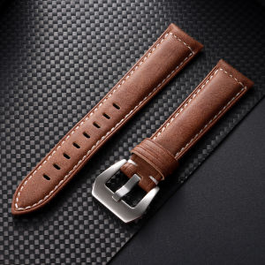 18mm 20mm 22mm 24mm High Quality Cowhide Watchband Soft Material Watch Band Wrist Strap with Silver Stainless Steel Buckle
