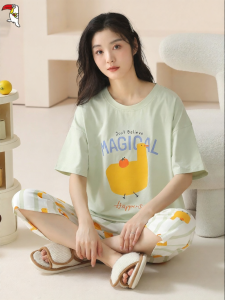 TUCANO | Cotton Short Sleeve Cartoon Print Summer Pajama Set