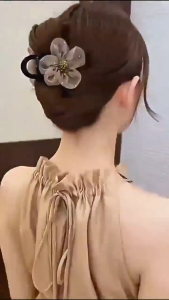 Jepit Rambut Bunga Berlian Imitasi Jaring Aksesori Rambut Gaya Korea Jepit Rambut Wanita Aesthetic
