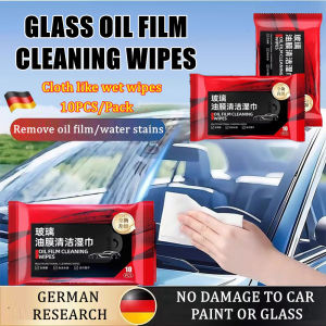 10Pcs/Bag Car Glass Degreasing Film Wet Wipes Auto Leather Interior Renovation Plastic Cleaning Tool Windshield Oil Film Removal Wet Wipes New Car Glass Cleaning Wipes Glass Oil Film Removal Wipes Portable Glass Cleaner Window Watermark Cleaner