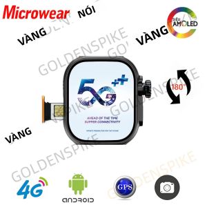 Đồng Hồ Thông Minh Microwear Ultra Ai3 5G Với 180 °   Camera Xoay Màn Hình AMOLED HD Gọi Điện 4G GPS WiFi Google Play Dành Cho Nam Giới