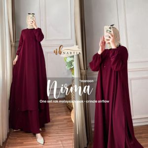 BERKAHJAYA99STORE NADA DRESS WANITA DEWASA FULL KANCING BUSUI ABAYA POLOS TERBARU 2024