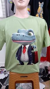 Kaos Pria 3 Dimensi Motif Buaya Koper Tshirt Oblong Katun 24s H0206 By Hans & Co