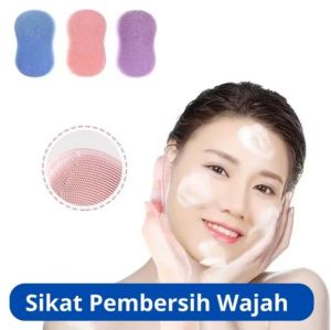 Sikat Wajah Facial Spon Cuci Muka Pembersih Wajah Silikon Lembut Pengosok Komedo